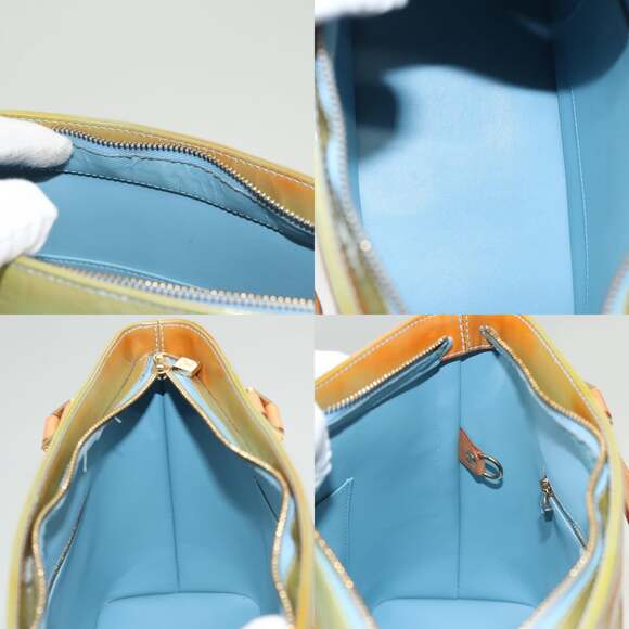 LOUIS VUITTON Monogram Vernis Houston Hand Bag Baby Blue M91005 - Picture 12 of 13